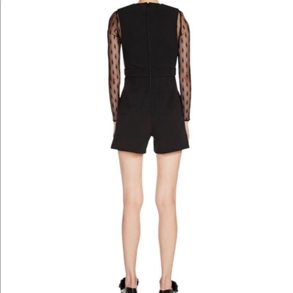 NEW! Maje Istoria Black Bermuda Lace Romper Sz 36 - Picture 2 of 7